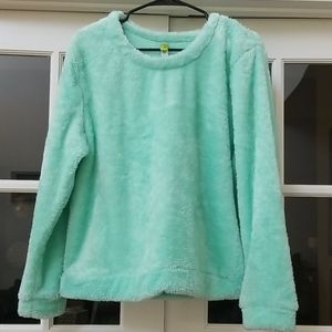 Cozy mint green sweater!